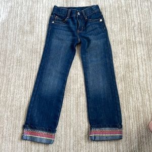 Gymboree, girls jeans size 5 slim, cuffed at ankles